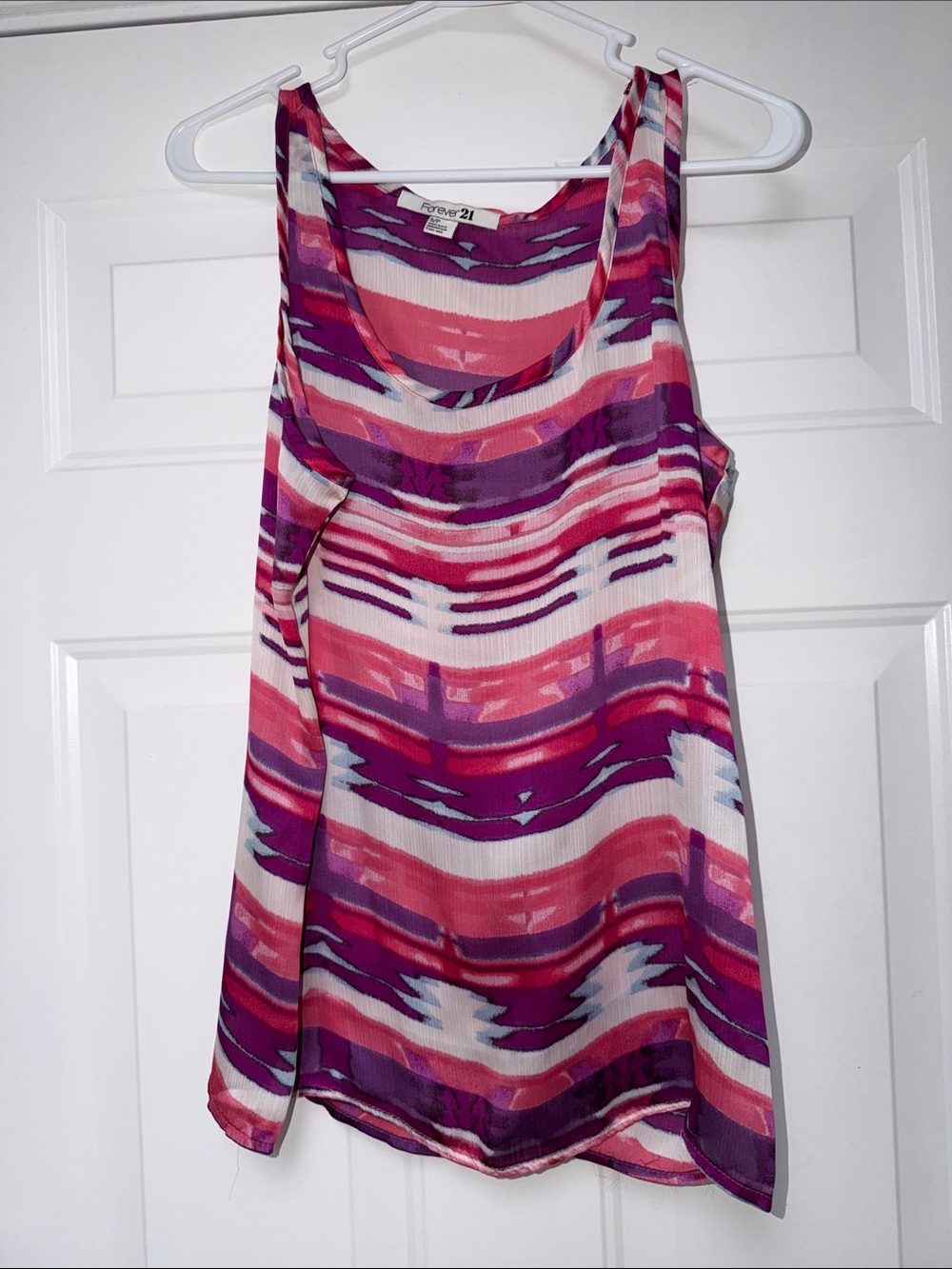 Forever 21 Pink & Purple Abstract Print Tank